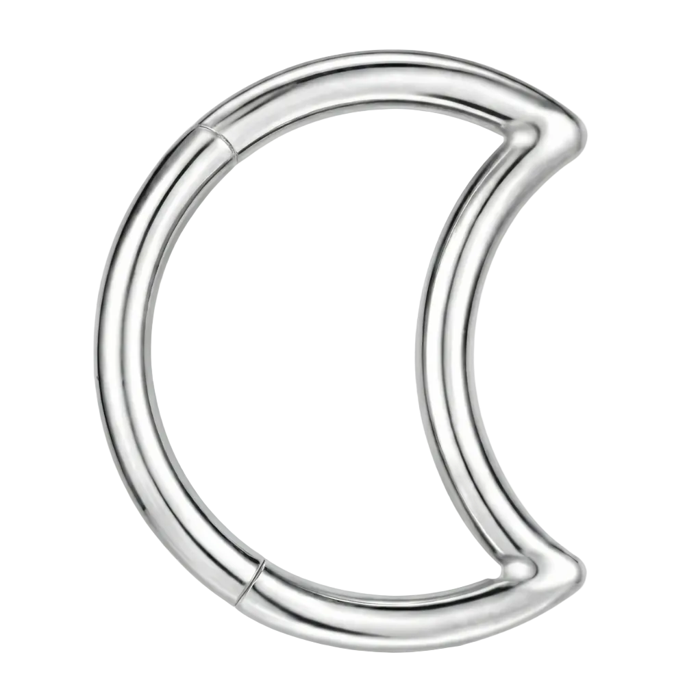 Tytanowy Clicker Segmentowy - Księżyc - Piercing Planet