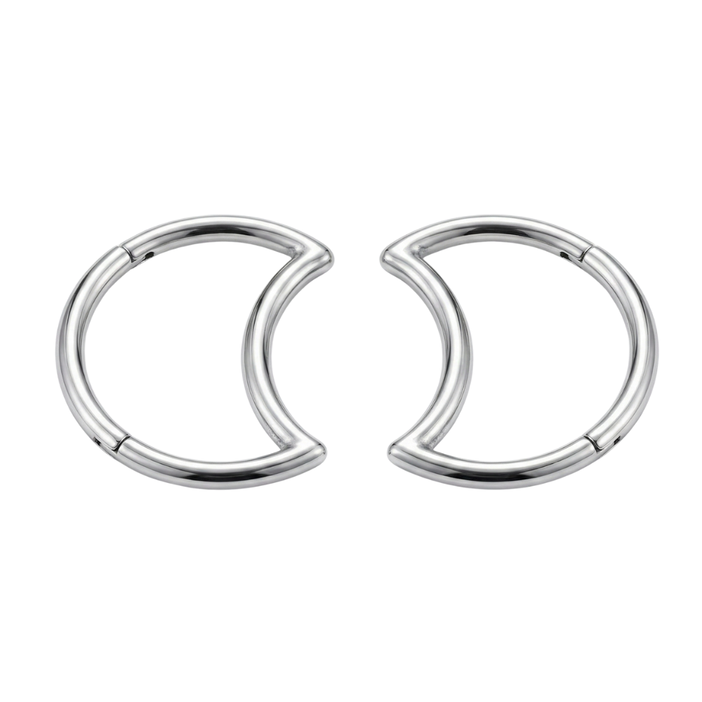 Tytanowy Clicker Segmentowy - Księżyc - Piercing Planet