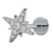 Labret Décoratif en Titane - Etoile Brillante avec Zircons