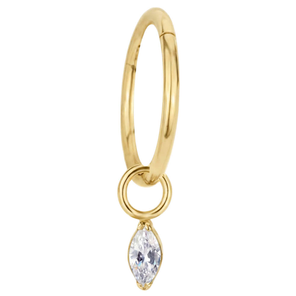 Anillo de titanio segmentado con colgante de circonita cúbica