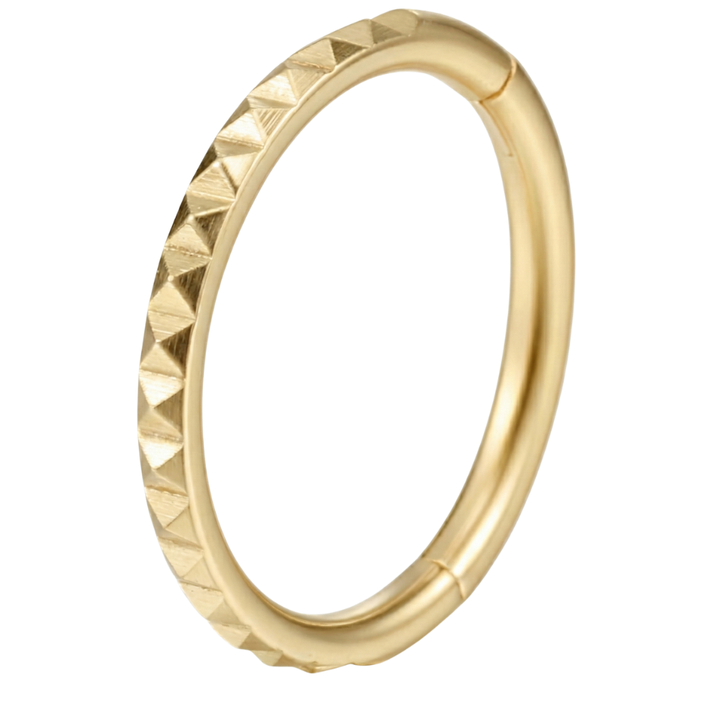 Titanium Clicker Segmented Diamond Cut Squares - Circles