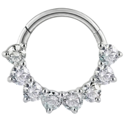 Titanium Segment Clicker With Cubic Zirconia, 8 Diamonds - Circle