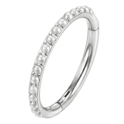 Tytanowy Clicker Segmentowy Z Perłami - Kółko - Piercing Planet