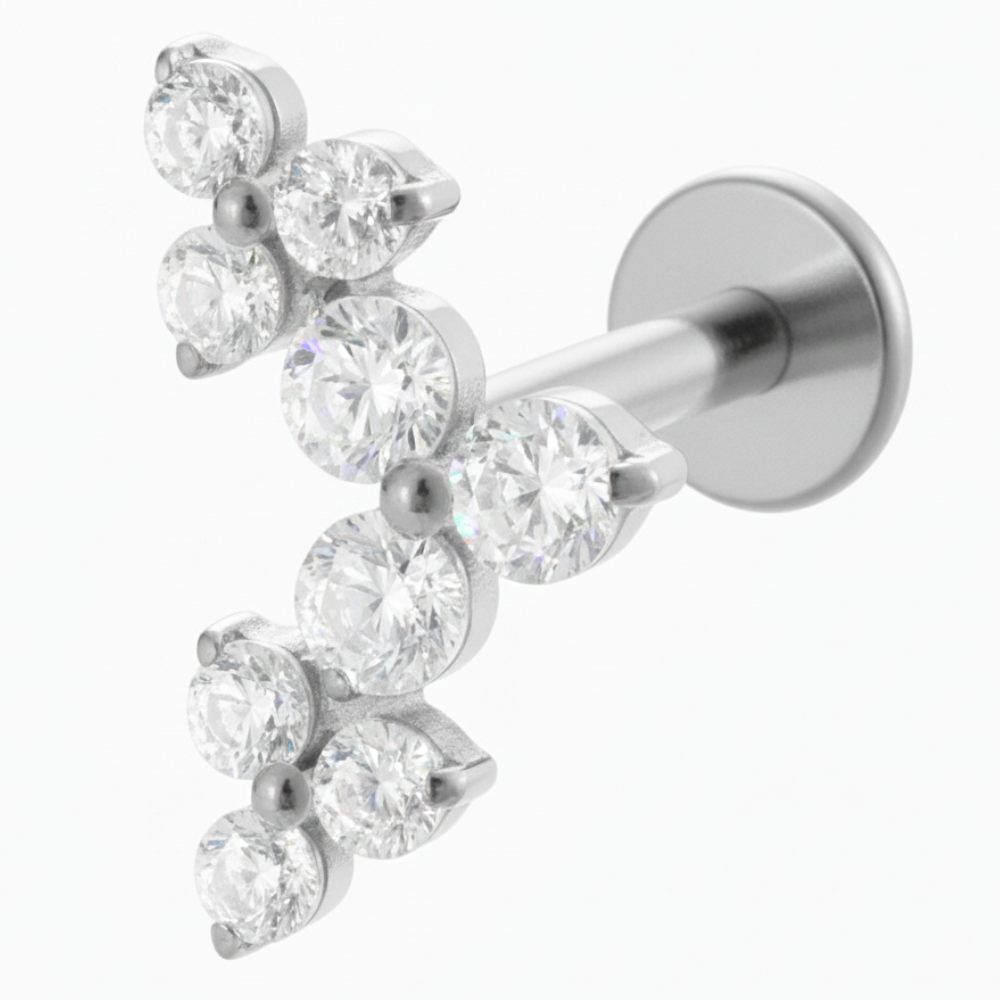 Titanium Decorative Labret - Triple Flower