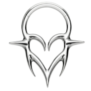 Titanium Segmented Clicker - Heart with Spikes