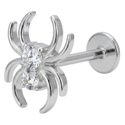 Decorative Titanium Labret - Spider with Cubic Zirconia