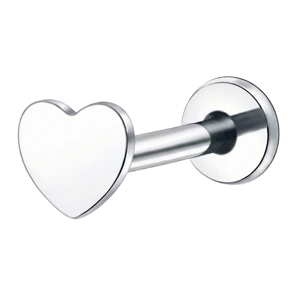 Titanium Labret - Heart