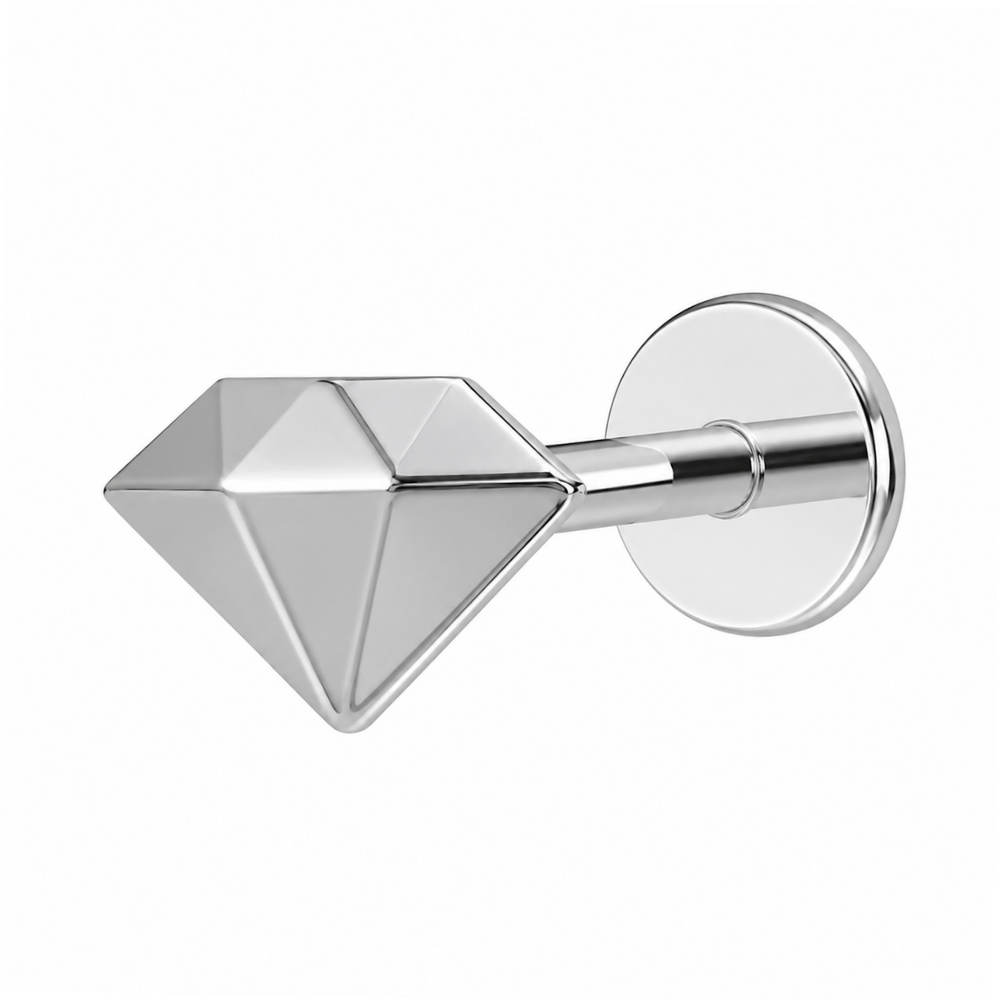 Labret decorativo in titanio - Diamante geometrico