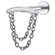Labret decorativo de titanio - Arco con cadenas