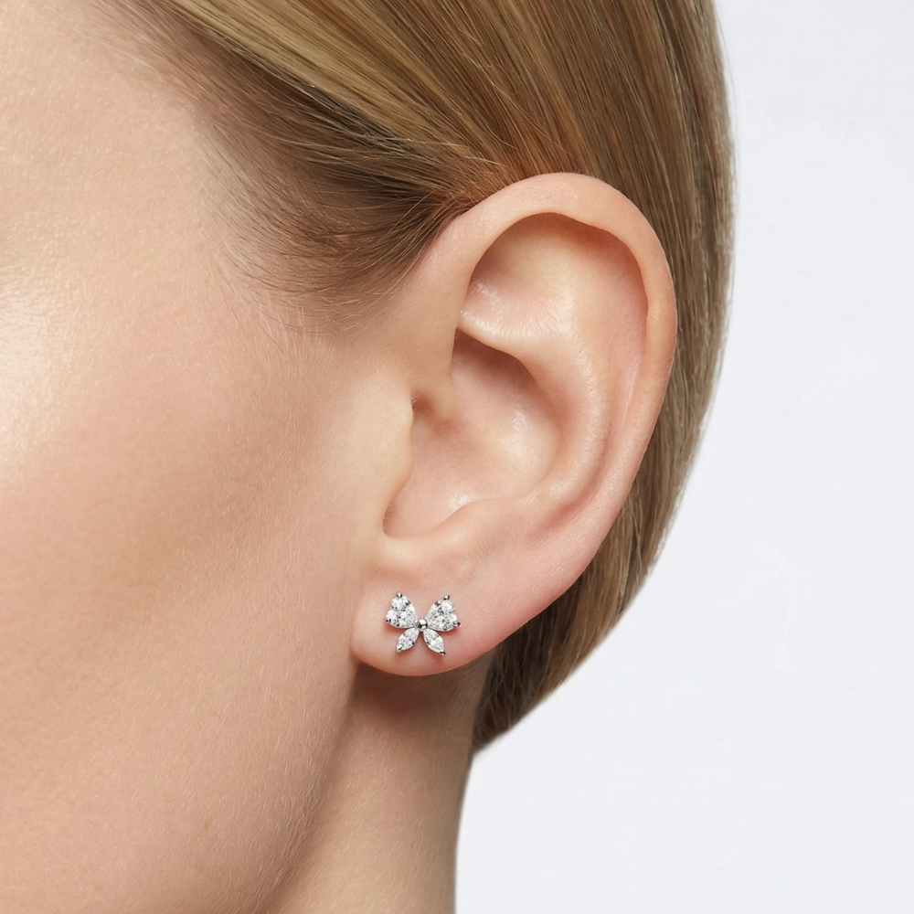 Labret decorativo de titanio - Lazo con circonita cúbica