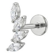 Decorative Titanium Labret - Branch with Cubic Zirconia