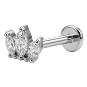 Labret decorativo de titanio - Corona con circonitas