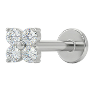 Titanium Decorative Labret - Four Zircons