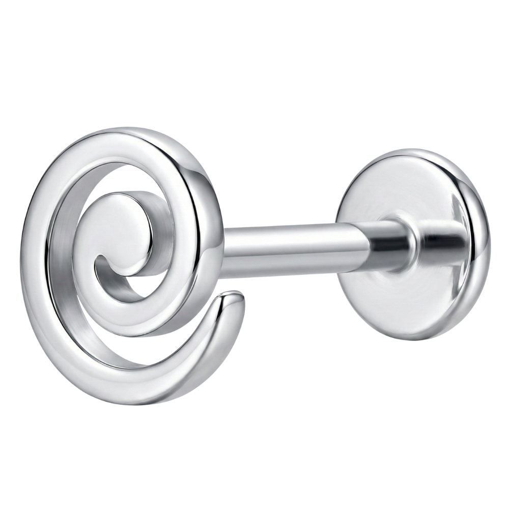 Labret decorativo de titanio - Espiral