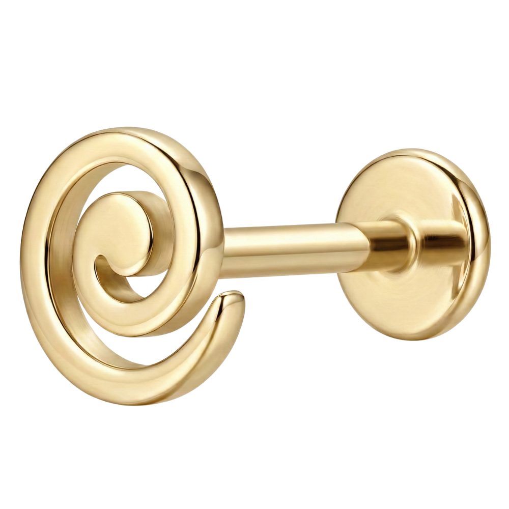 Labret decorativo de titanio - Espiral