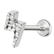 Titanium Decorative Labret - Lightning with Structure