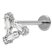 Labret Decorativo In Titanio - Triangolo Con Zirconi