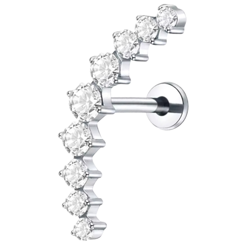 Labret decorativo de titanio - Cascada de circón