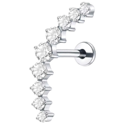 Titanium Decorative Labret - Zircon Cascade