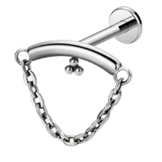 Dekoratives Labret aus Titan – Schleife mit Kette