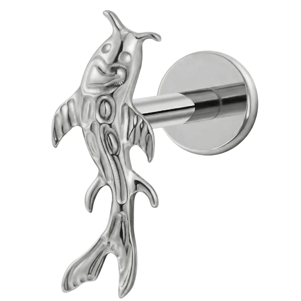 Labret decorativo de titanio - Pez
