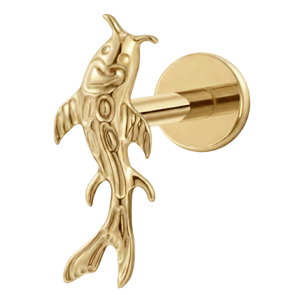 Labret decorativo de titanio - Pez