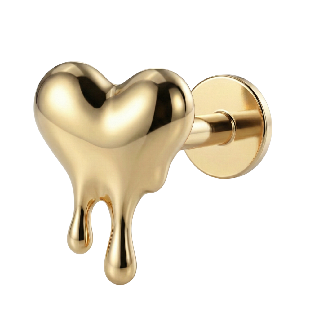 Labret decorativo de titanio - Corazón derretido