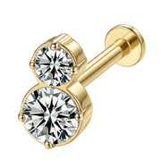 Dekoratives Titan-Labret – zwei Zirkone