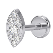 Dekoratives Titan-Labret – Mandel mit Zirkonen