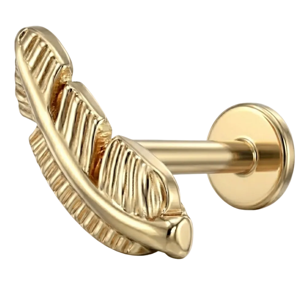 Labret decorativo de titanio - Pluma