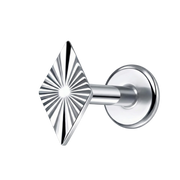 Dekoratives Labret aus Titan – strukturierte Raute