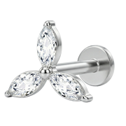Dekoratives Titan-Labret – Blume mit Zirkon