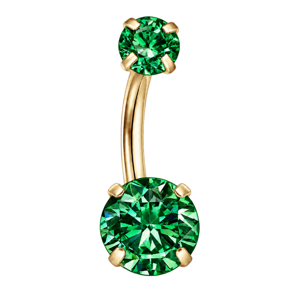 Bauchnabelpiercing aus Titan – runde Zirkone