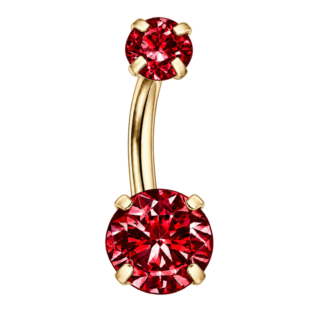 Bauchnabelpiercing aus Titan – runde Zirkone