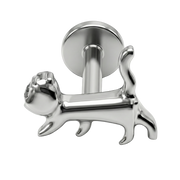 Titanium Decorative Labret - Cat