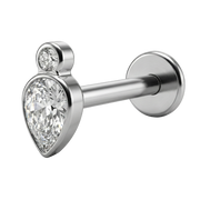 Dekoratives Titan-Labret – Tropfenform mit Auge und Zirkonen