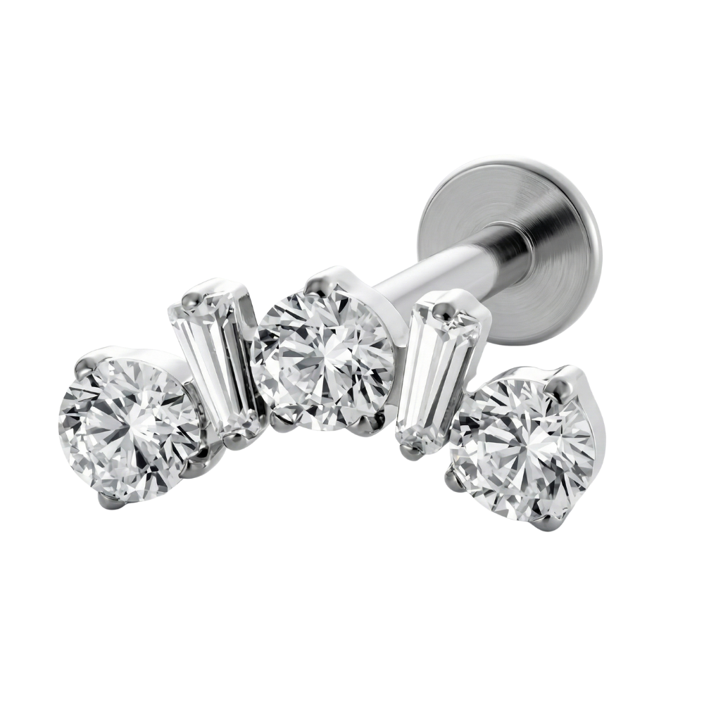 Labret decorativo de titanio - Cascada de brillo