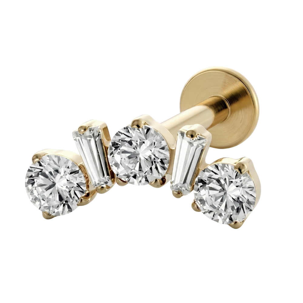 Labret decorativo de titanio - Cascada de brillo