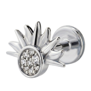 Labret decorativo de titanio - Sol con circonita cúbica