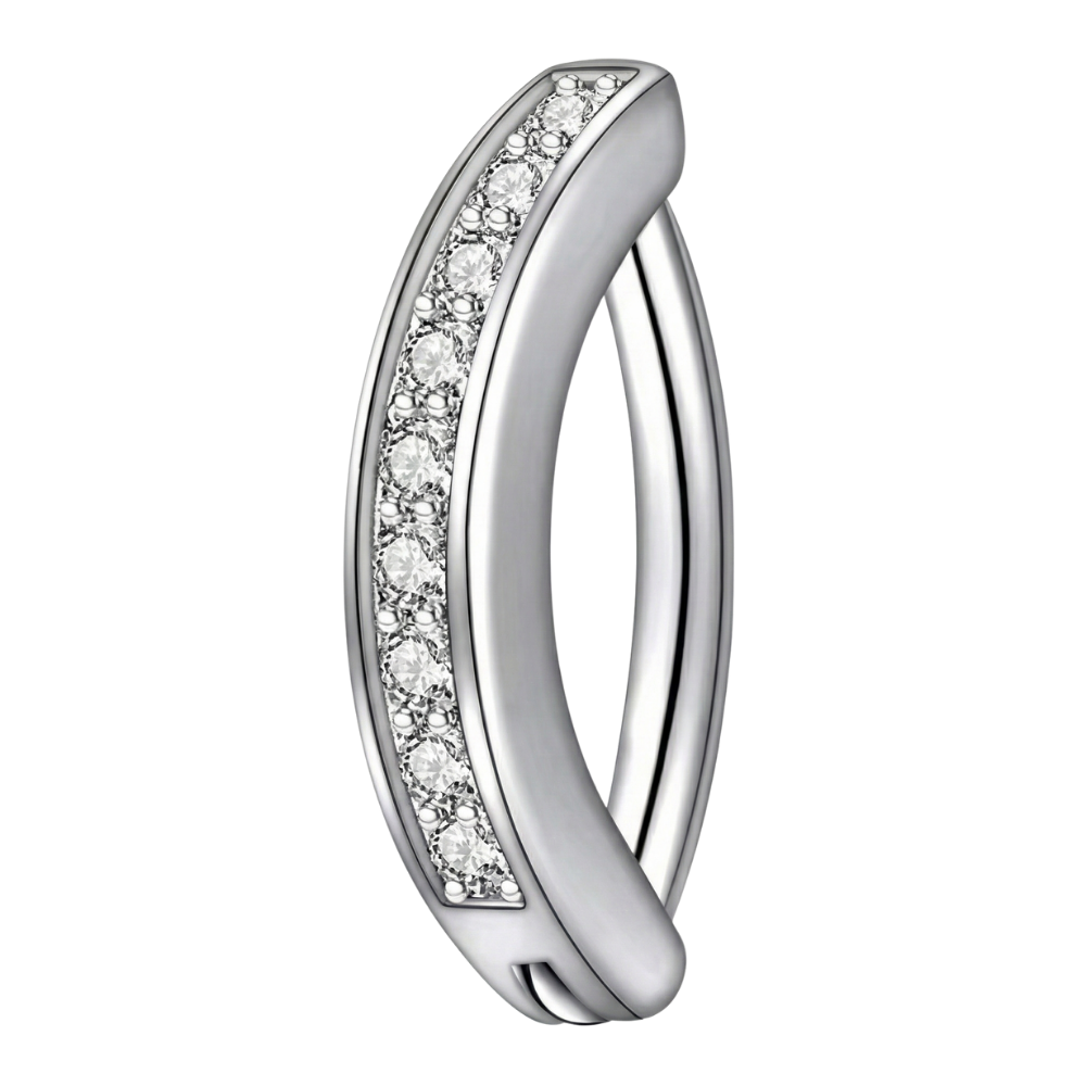 Titanium Belly Button Clicker - With Cubic Zirconia