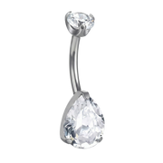 Piercing all'ombelico in titanio - Due zirconi