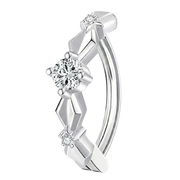Piercing para ombligo de titanio - Rombo con circonita cúbica