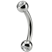 Titanium Decorative Banana - Balls with Cubic Zirconias