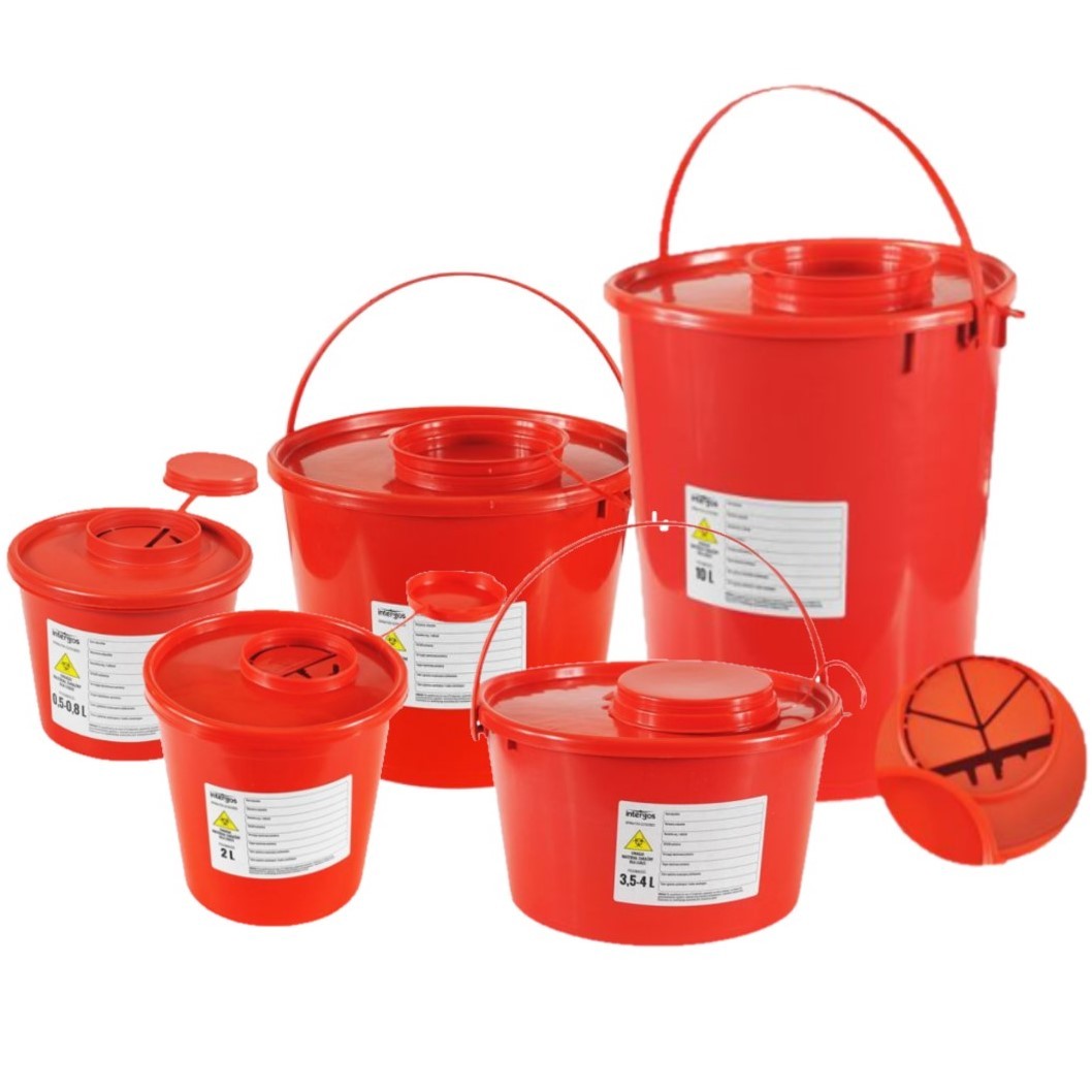 Contenitore per rifiuti sanitari rosso - Varie misure