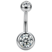 Piercing all'ombelico in titanio - Sfere con zirconi