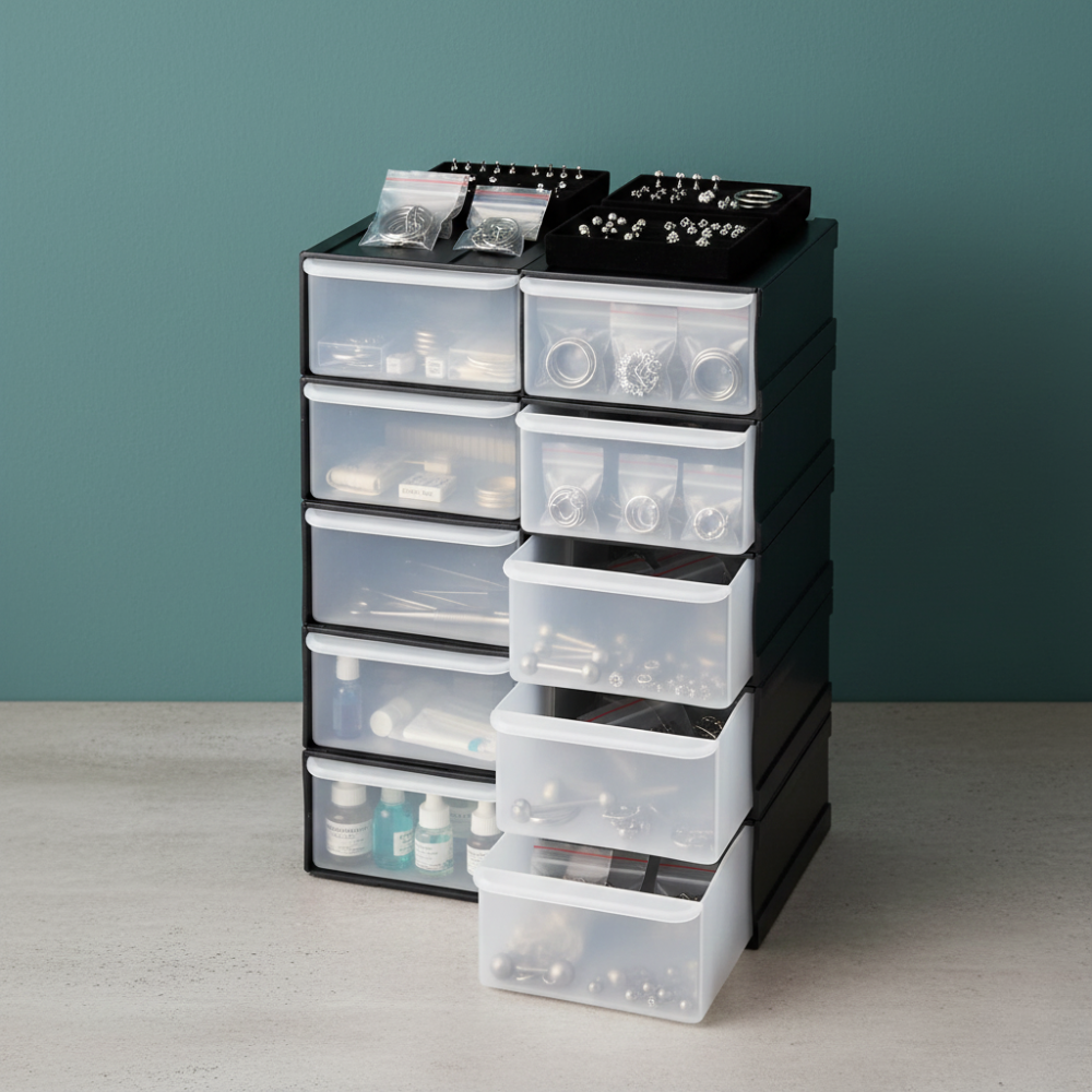 Organizer, Szufladki Na Kolczyki - 10 Sztuk - Piercing Planet