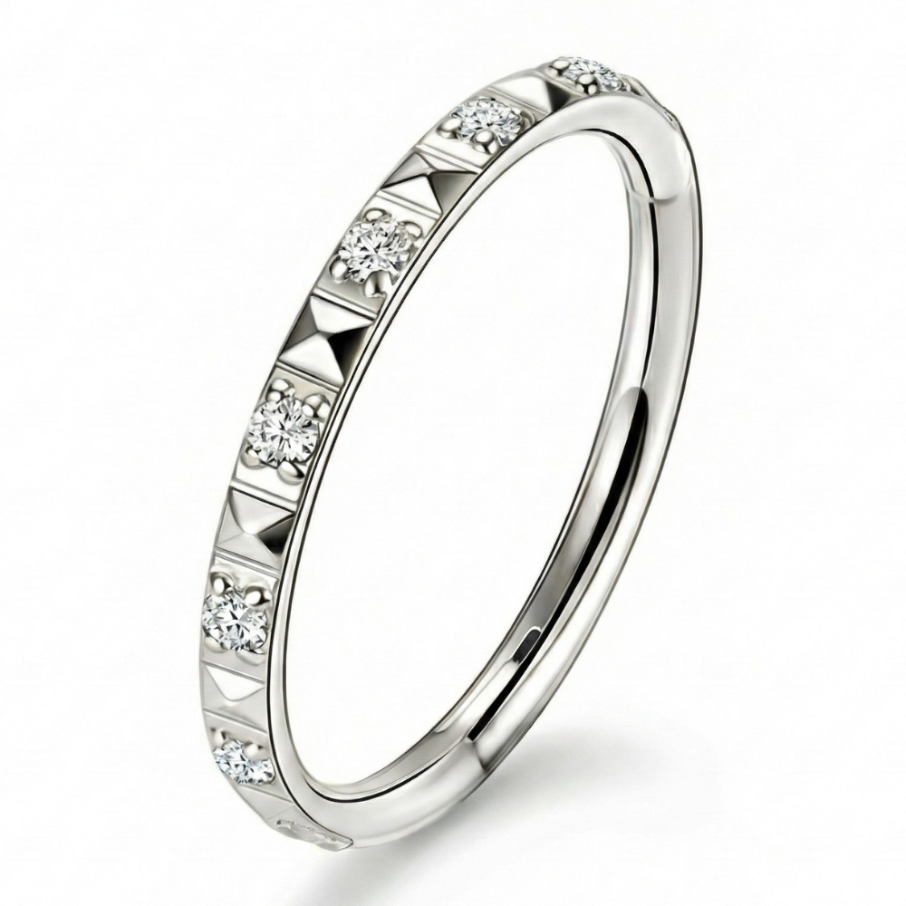 Tytanowy Clicker Segmentowy Z Cyrkoniami, Szlif Diamentowy Obręcz - Kółko - Piercing Planet