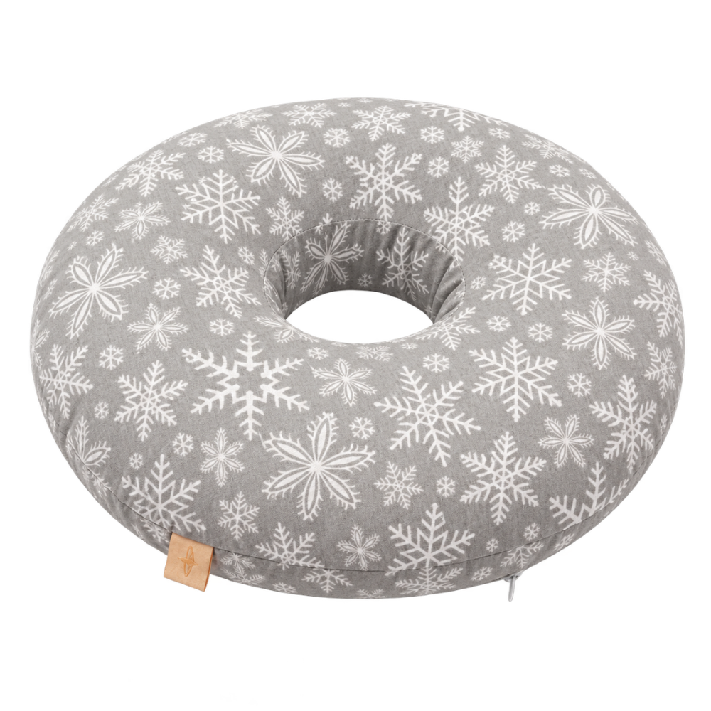 Bawełniana Poduszka Donut do Piercingu - Śnieżynki