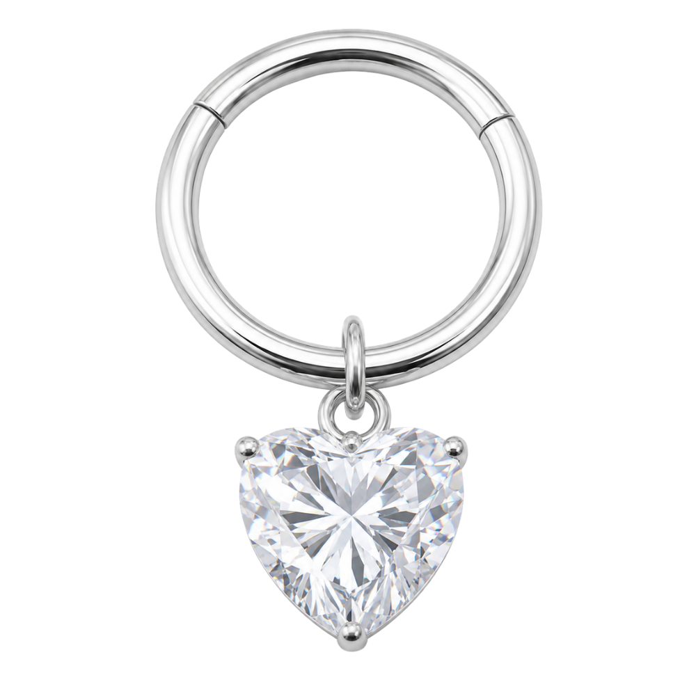 Clicker de segmento con colgante de corazón