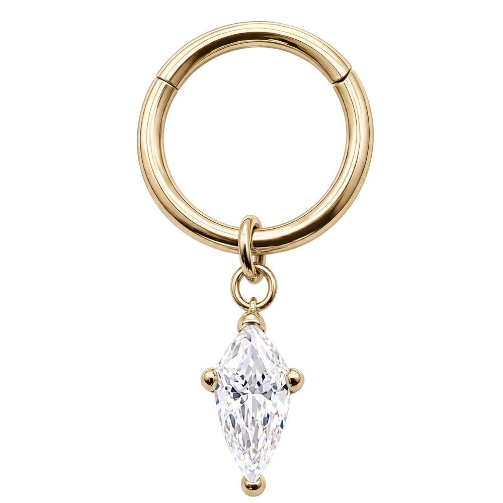 Segment Clicker avec pendentif losange doré